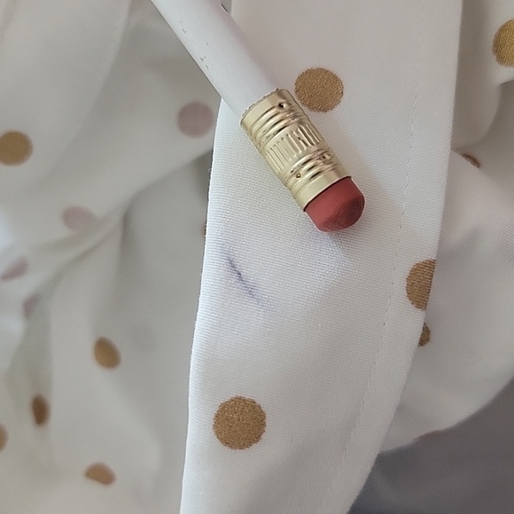 Talbots White Gold Dot Long Sleeve Button Down Shirt Size 12P *PETITE* - Picture 8 of 8